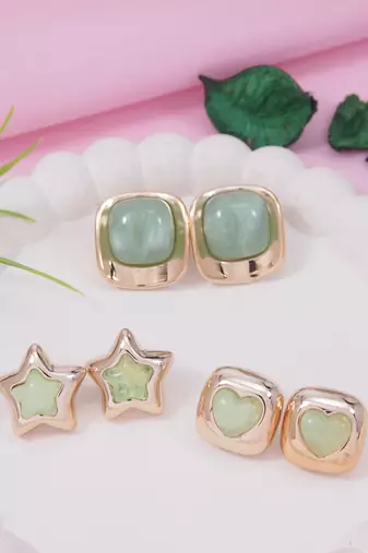 Fashion latest stylish trendy lightweight modern stud earrings combo set for women 