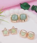 Fashion latest stylish trendy lightweight modern stud earrings combo set for women 