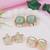 Fashion latest stylish trendy lightweight modern stud earrings combo set for women (mint)