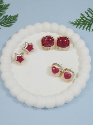 Fashion latest stylish trendy lightweight modern stud earrings combo set for women  1