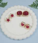 Fashion latest stylish trendy lightweight modern stud earrings combo set for women 