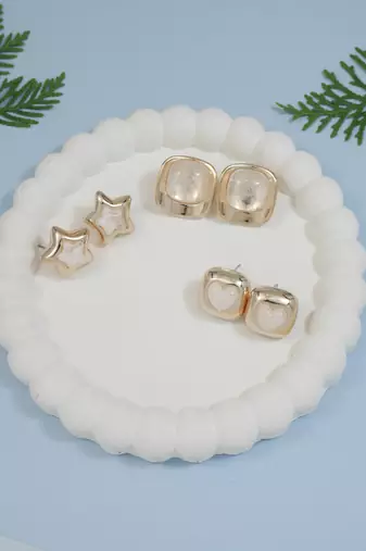 Fashion latest stylish trendy lightweight modern stud earrings combo set for women 