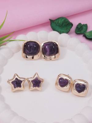 Fashion latest stylish trendy lightweight modern stud earrings combo set for women  1