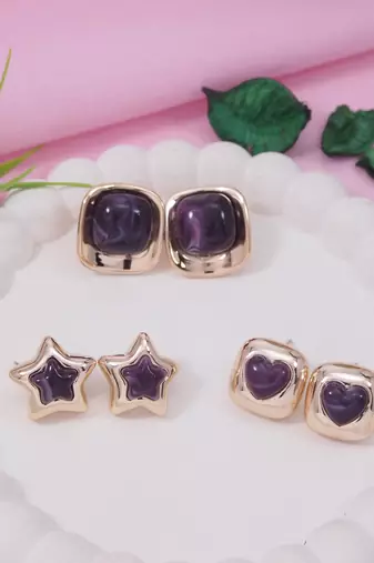 Fashion latest stylish trendy lightweight modern stud earrings combo set for women 