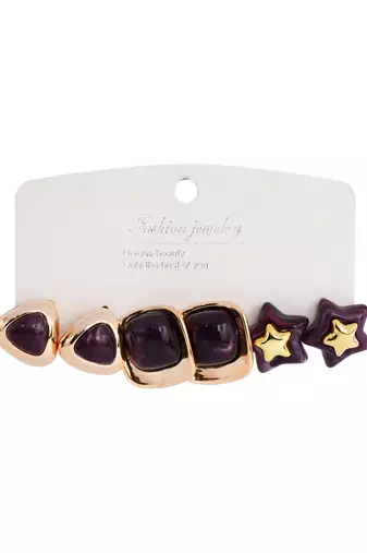 Fashion latest stylish trendy lightweight modern stud earrings combo set for women 