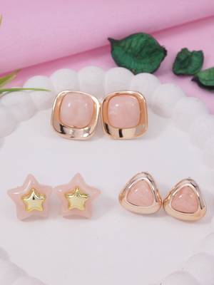 Fashion latest stylish trendy lightweight modern stud earrings combo set for women  1
