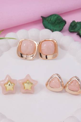 Fashion latest stylish trendy lightweight modern stud earrings combo set for women (e3392pe)