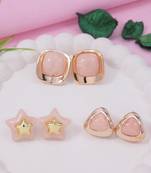 Fashion latest stylish trendy lightweight modern stud earrings combo set for women 