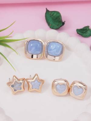 Fashion latest stylish trendy lightweight modern stud earrings combo set for women  1