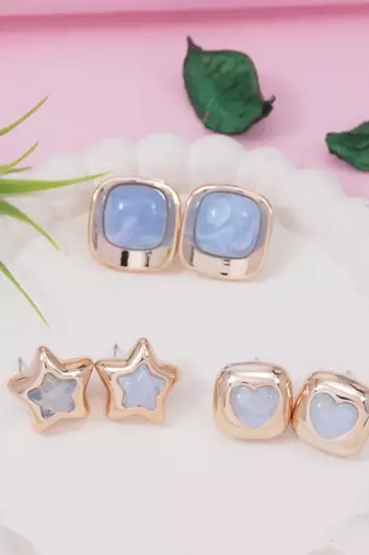 Fashion latest stylish trendy lightweight modern stud earrings combo set for women 