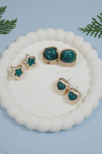 Fashion latest stylish trendy lightweight modern stud earrings combo set for women (e3392mo)