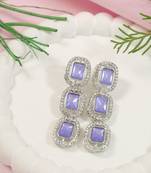 Traditional white stone drop dangle earrings for women