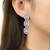 Traditional white stone drop dangle earrings for women (silver purple)