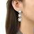 Traditional white stone drop dangle earrings for women (silver white)
