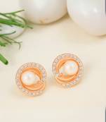 Rose special fashion cubic zirconia american diamoand stud earrings for women 