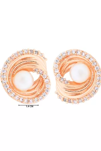 Rose special fashion cubic zirconia american diamoand stud earrings for women 