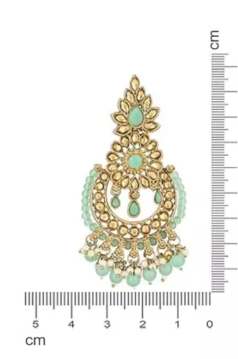 18k  chandbali kundan studded & beaded earrings for women 