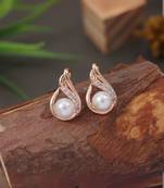 Rose  fashion cubic zirconia american diamoand stud earrings for women 