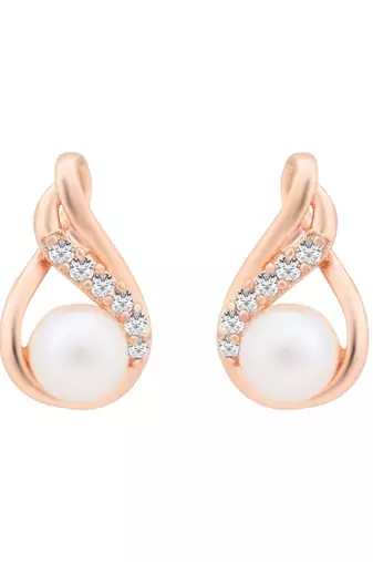 Rose  fashion cubic zirconia american diamoand stud earrings for women 