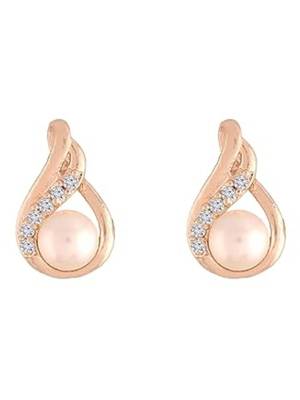 Rose  fashion cubic zirconia american diamoand stud earrings for women  3