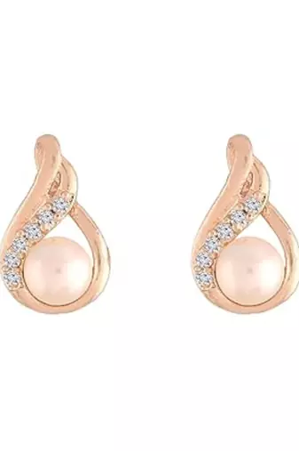 Rose  fashion cubic zirconia american diamoand stud earrings for women 