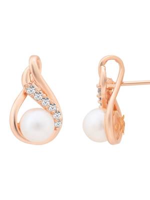 Rose  fashion cubic zirconia american diamoand stud earrings for women  4