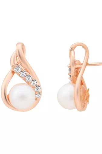 Rose  fashion cubic zirconia american diamoand stud earrings for women 