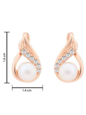 Rose  fashion cubic zirconia american diamoand stud earrings for women  5