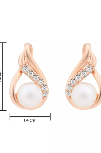 Rose  fashion cubic zirconia american diamoand stud earrings for women 