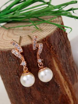 Rose   special fashion cubic zirconia american diamoand stud earrings for women  1