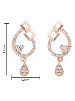 Rose  fashion cubic zirconia diamoand stud earrings for women  4