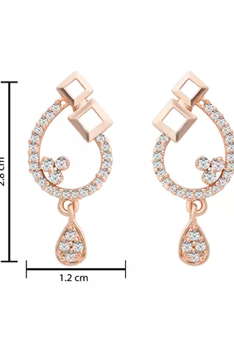 Rose  fashion cubic zirconia diamoand stud earrings for women 