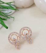 Rose  fashion cubic zirconia american diamoand stud earrings for women 