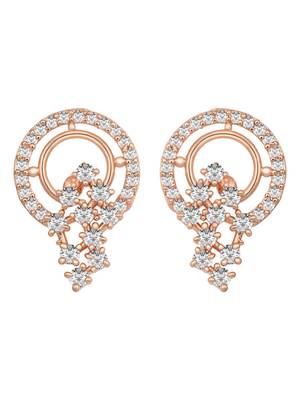 Rose  fashion cubic zirconia american diamoand stud earrings for women  2