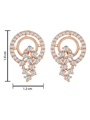 Rose  fashion cubic zirconia american diamoand stud earrings for women  4