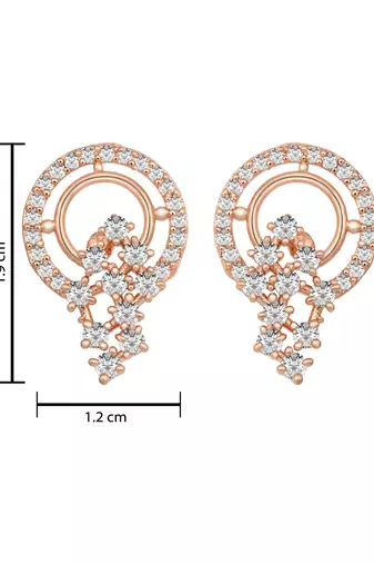 Rose  fashion cubic zirconia american diamoand stud earrings for women 