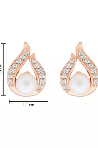 Rose  fashion cubic zirconia diamoand stud earrings for women 