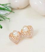 Rose  fashion cubic zirconia diamoand stud earrings for women 