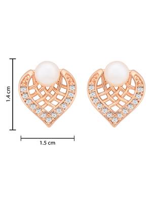 Rose  fashion cubic zirconia diamoand stud earrings for women  4