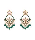 Traditional design handcrafted kundan & pearl earrings for women 