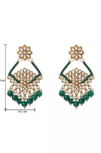 Traditional design handcrafted kundan & pearl earrings for women 