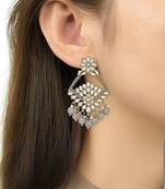 Traditional design handcrafted kundan & pearl earrings for women 