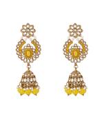 Traditional design handcrafted kundan & pearl earrings for women