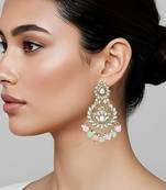 Traditional design handcrafted kundan & pearl earrings for women (e7276mul)