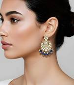 Traditional design handcrafted kundan & pearl earrings for women 