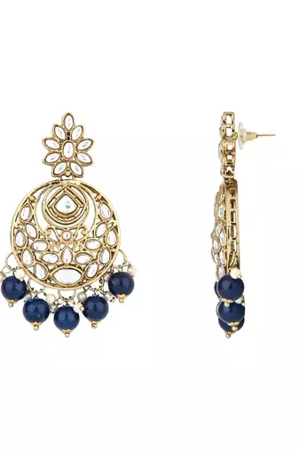 Traditional design handcrafted kundan & pearl earrings for women 