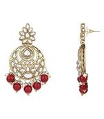 Traditional design handcrafted kundan & pearl earrings for women