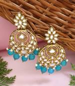 Traditional design handcrafted kundan & pearl earrings for women 