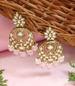 Traditional design handcrafted kundan & pearl earrings for women 