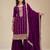 Beautiful Embroidered Vichitra Silk Fabric Straight Kurta, Palazzo and Dupatta Set